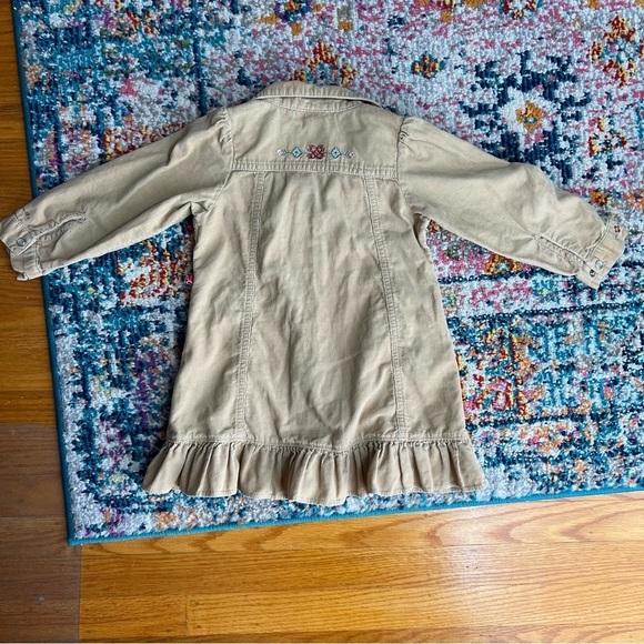 Vintage OskKosh Corduroy Tan Embroidered Button Up Dress - Picture 8 of 9